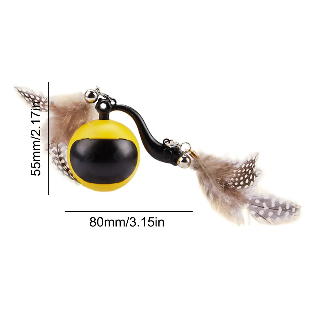 Cat Interactive Ball with Feather Tails And Sound Automatic Rolling Ball Interactive Cat Toy Ball for Cats and Kittens - Image 7