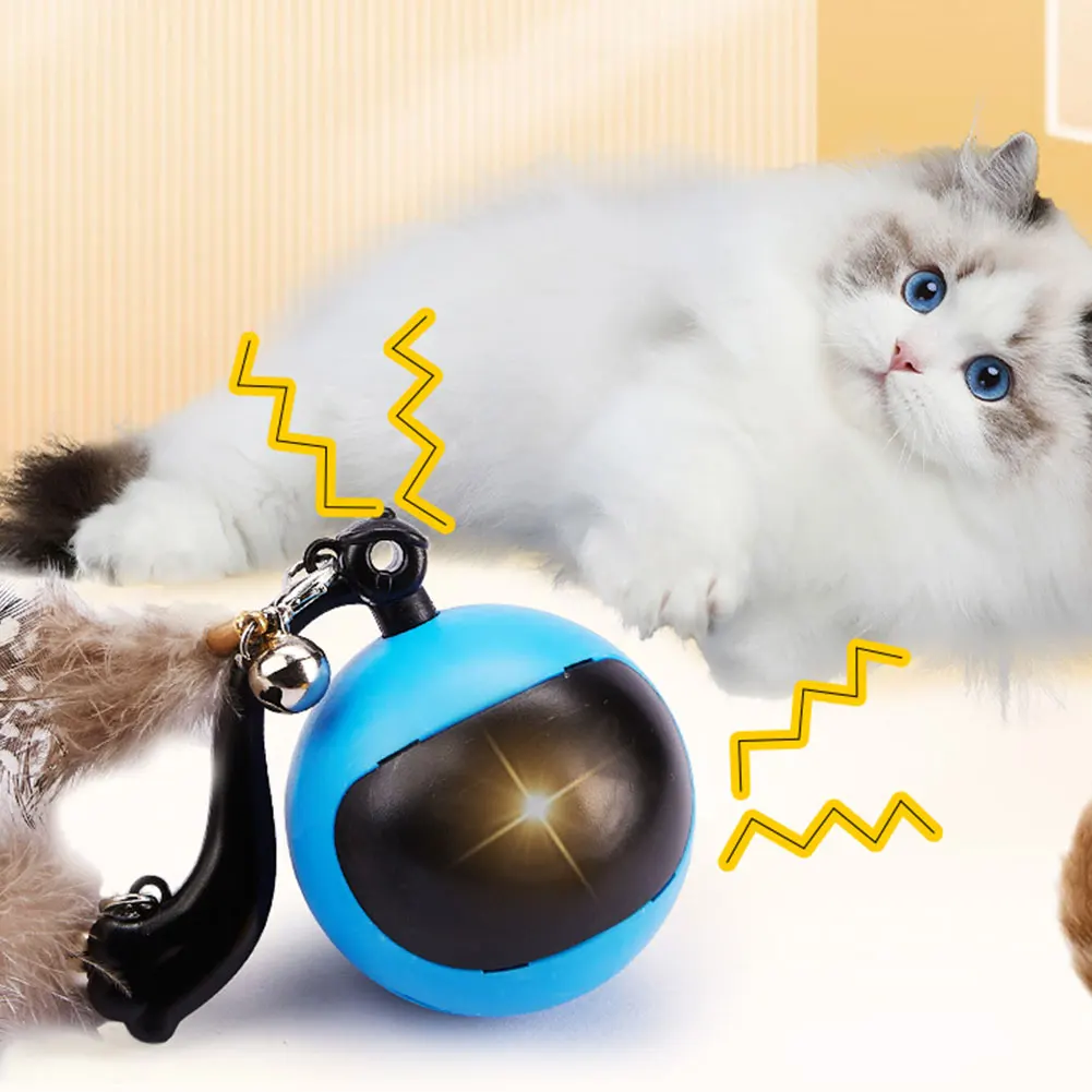Cat Interactive Ball with Feather Tails And Sound Automatic Rolling Ball Interactive Cat Toy Ball for Cats and Kittens - Image 5