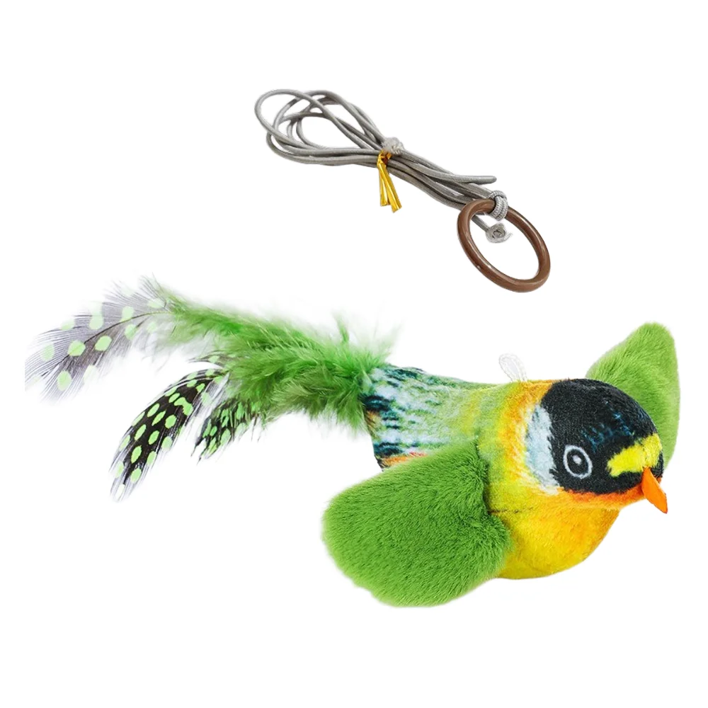 Smart Cat Chirping Bird Toy - Auto Sound Activation, Chew-Resistant Feathers & Catnip Attraction, Dual Play Modes for Interactiv - Image 4
