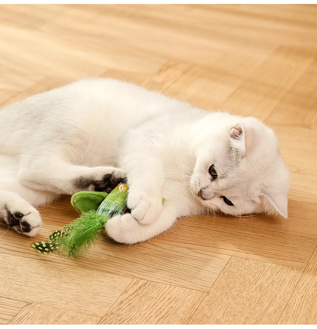 Smart Cat Chirping Bird Toy - Auto Sound Activation, Chew-Resistant Feathers & Catnip Attraction, Dual Play Modes for Interactiv - Image 5