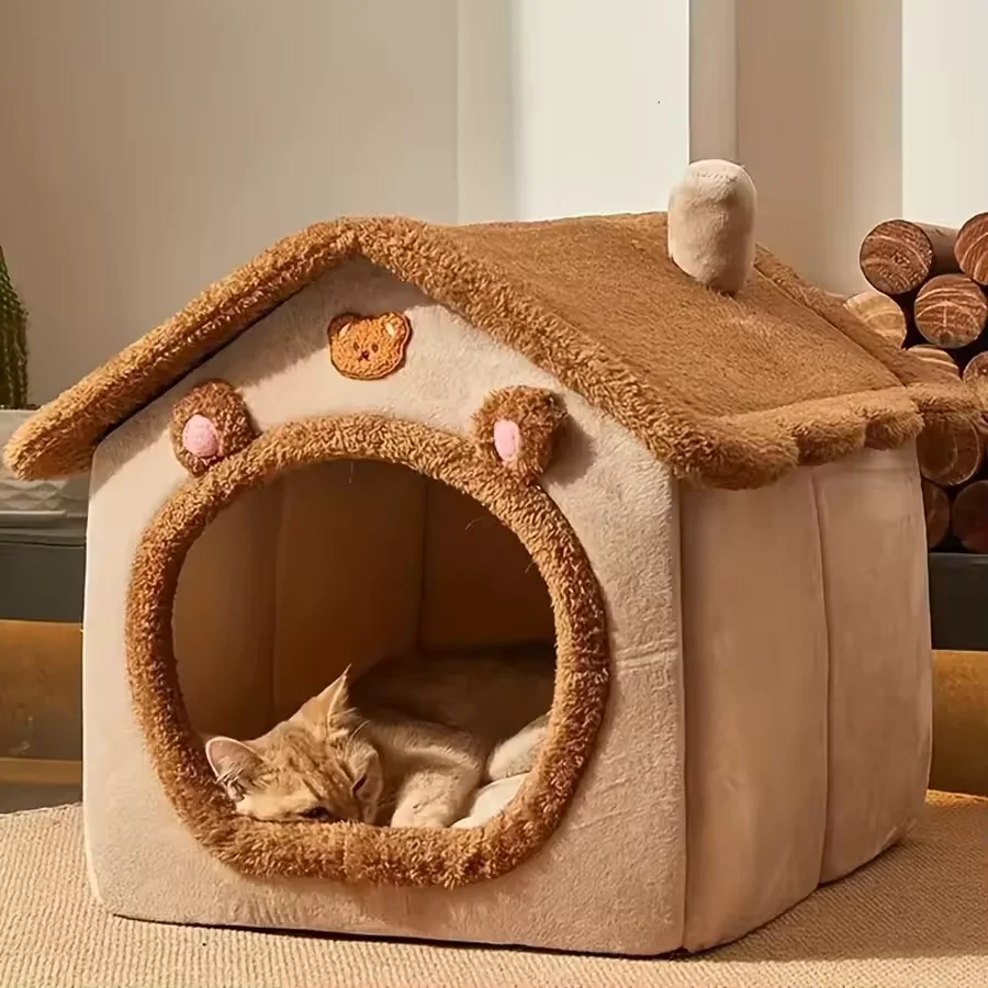 Foldable Pet House Removable Washable Cat House Puppy Cave Sofa Pet Bed House for Extra Small Dogs and Small and Medium Cats - Image 2