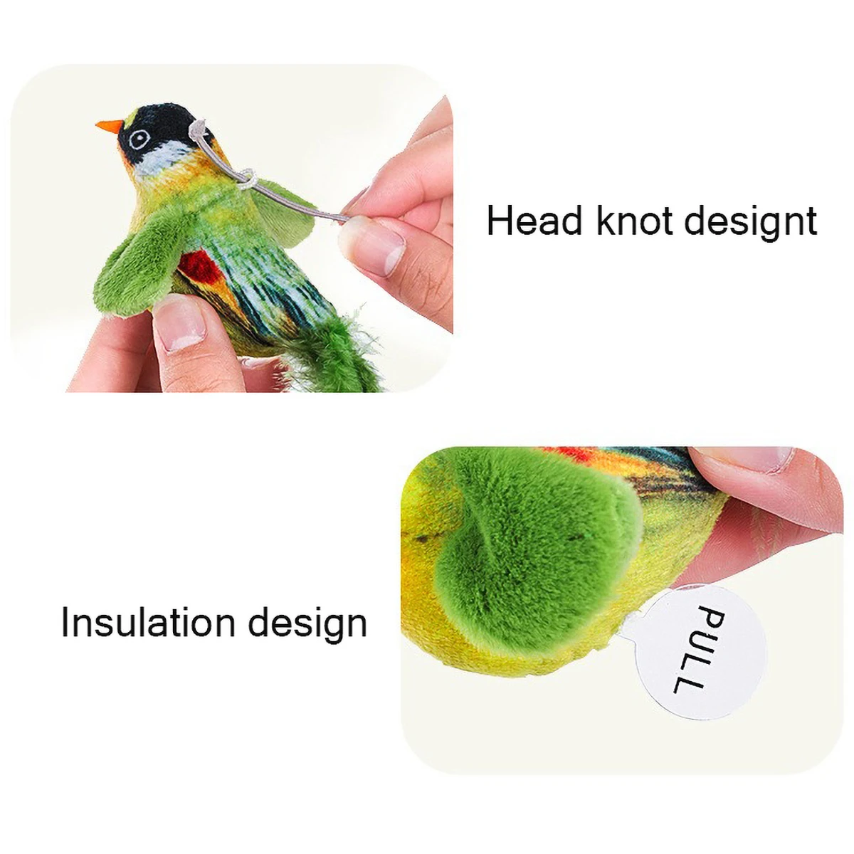 Smart Cat Chirping Bird Toy - Auto Sound Activation, Chew-Resistant Feathers & Catnip Attraction, Dual Play Modes for Interactiv - Image 8
