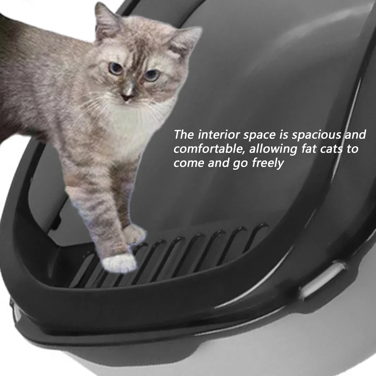 Cat Litter Box Thickening Kitty Sandbox Semi-enclosed High Side Splashproof Pet Bedpans with Litter Scoop Cleaning Cat Supplies - Image 8