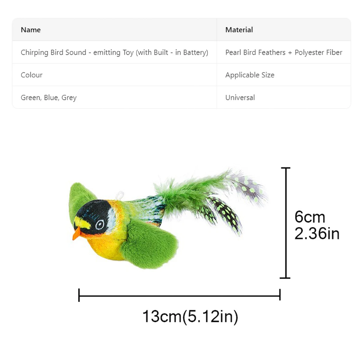 Smart Cat Chirping Bird Toy - Auto Sound Activation, Chew-Resistant Feathers & Catnip Attraction, Dual Play Modes for Interactiv - Image 9